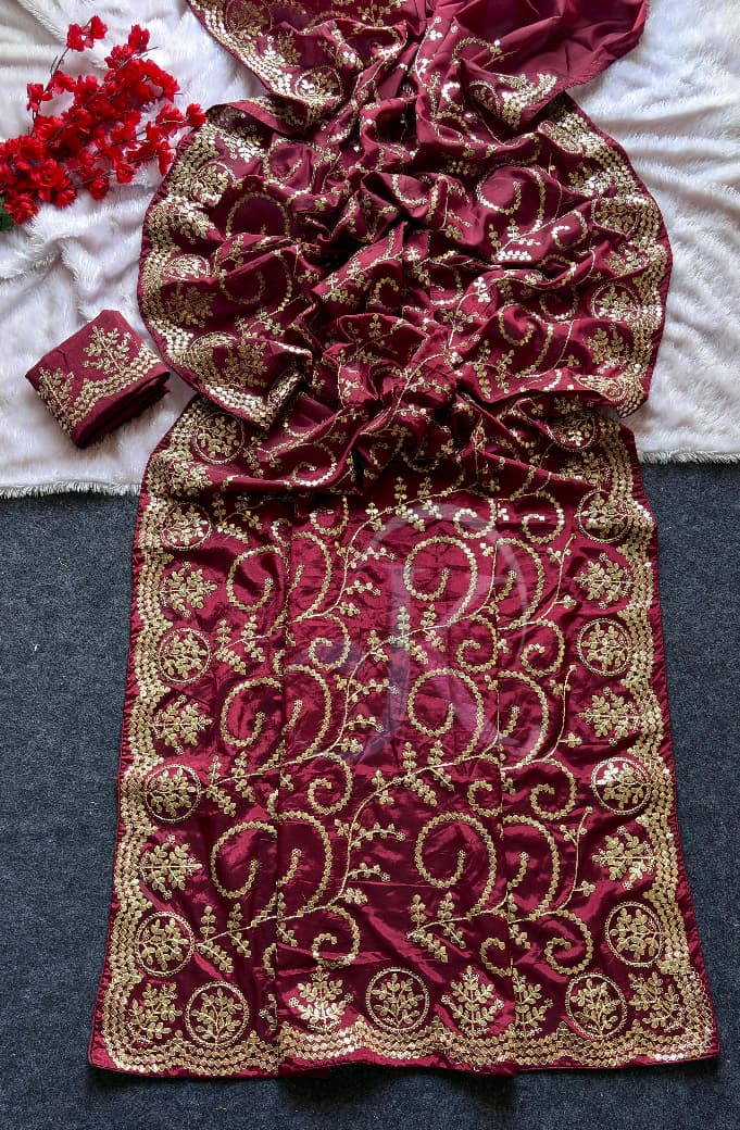 Jk 301 Pure Ho Silk With Gotta Foil Work Saree 